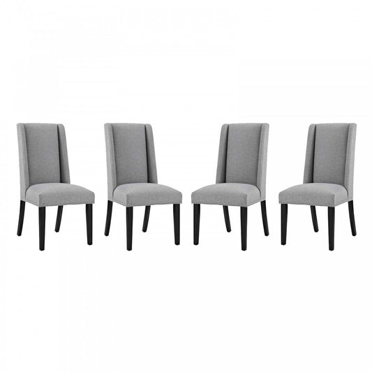 Baron Dining Chair Fabric Set of 4, Light Gray