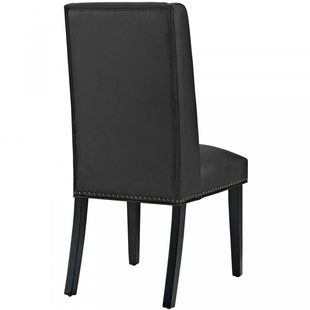 Baron Dining Chair Vinyl Set of 2, Black