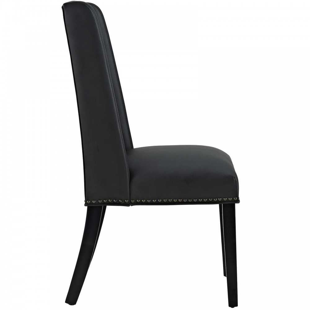 Baron Dining Chair Vinyl Set of 2, Black