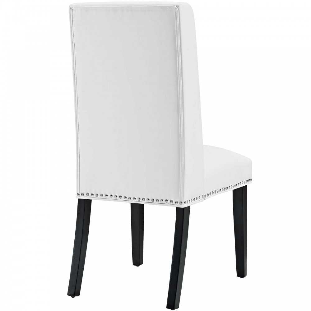 Baron Dining Chair Vinyl Set of 4, White