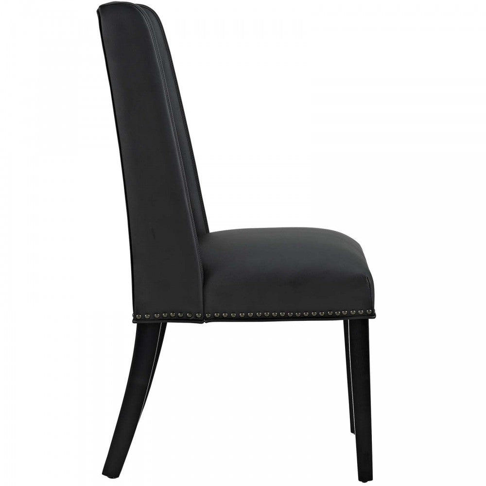 Baron Dining Chair Vinyl Set of 4, Black