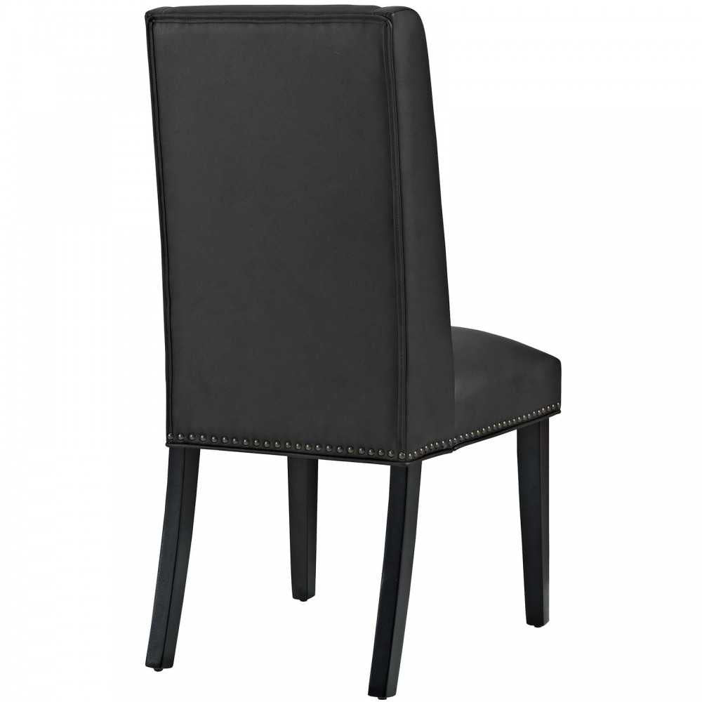 Baron Dining Chair Vinyl Set of 4, Black