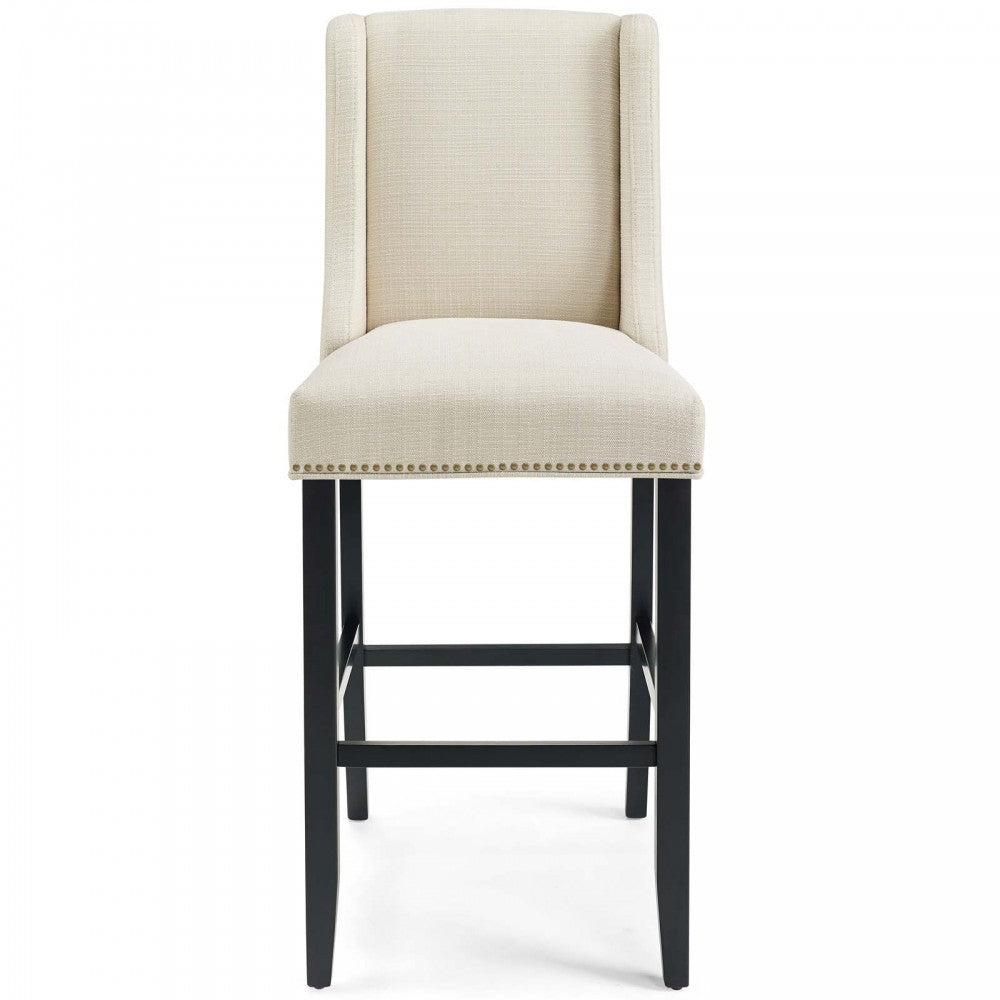 Baron Upholstered Fabric Bar Stool, Beige