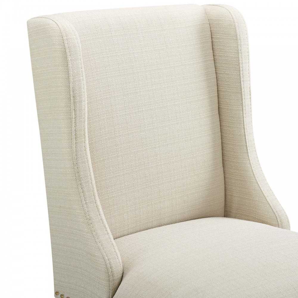 Baron Upholstered Fabric Bar Stool, Beige