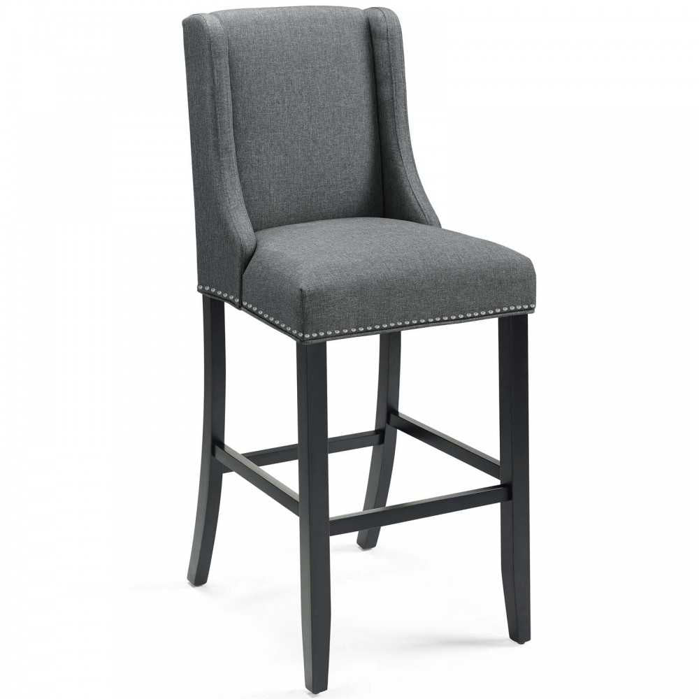 Baron Upholstered Fabric Bar Stool, Gray