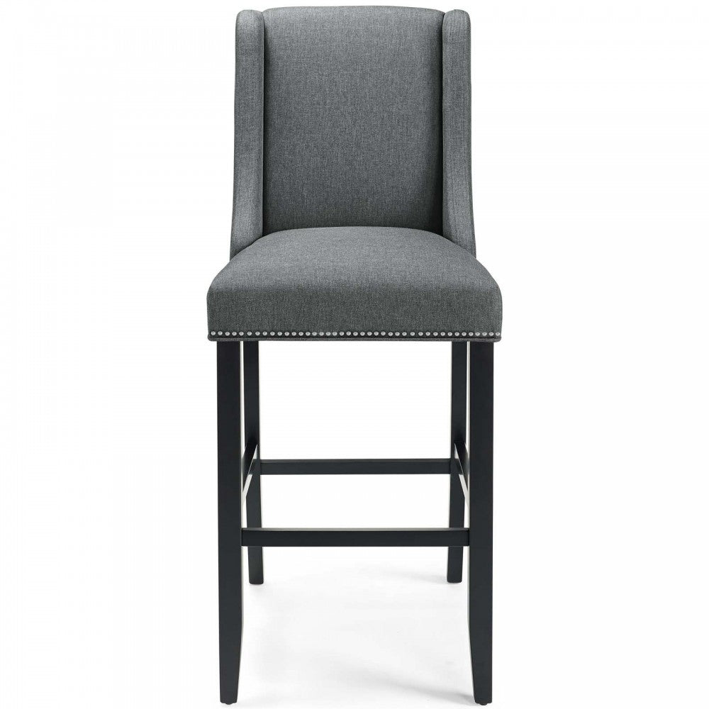 Baron Upholstered Fabric Bar Stool, Gray