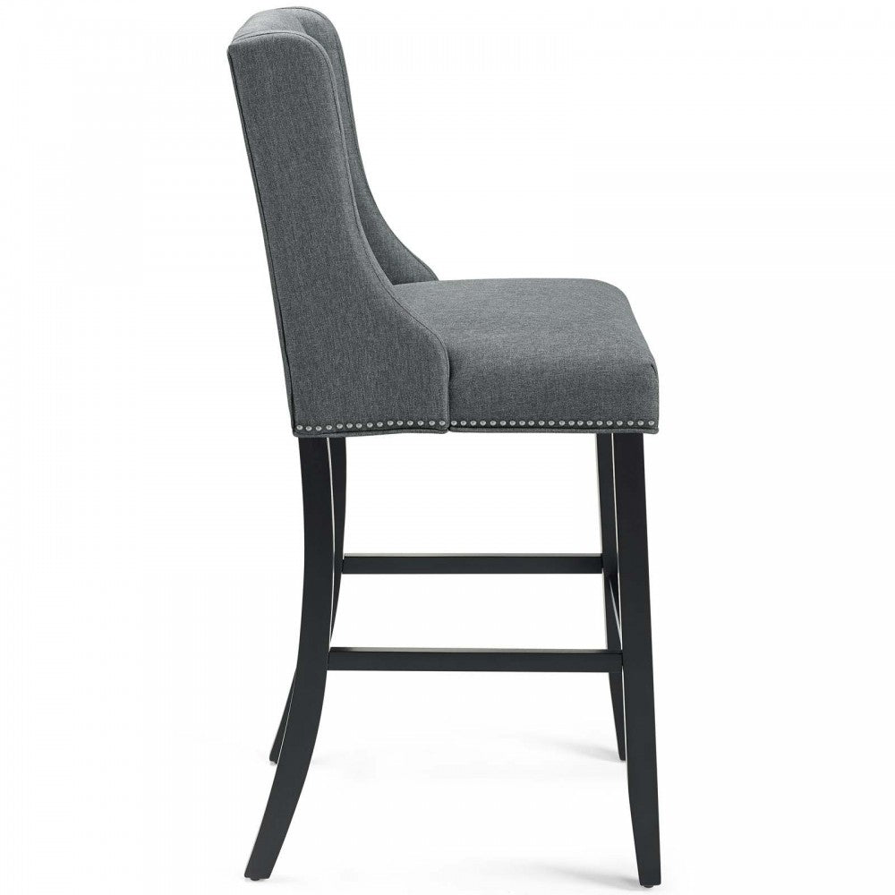 Baron Upholstered Fabric Bar Stool, Gray