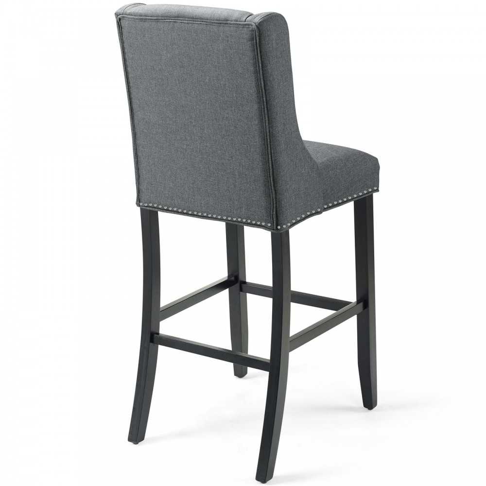 Baron Upholstered Fabric Bar Stool, Gray