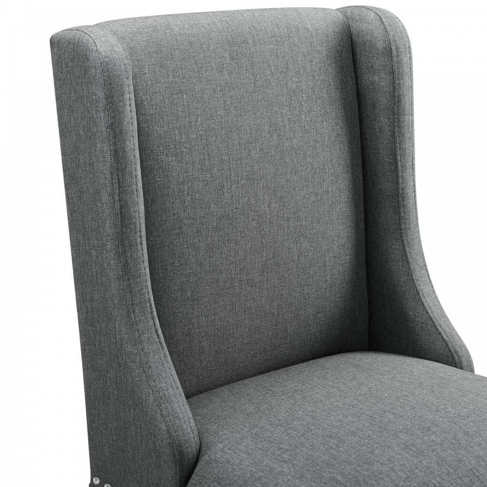 Baron Upholstered Fabric Bar Stool, Gray