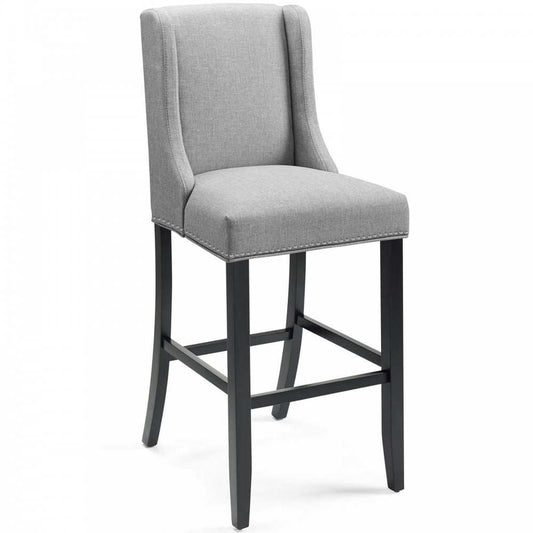 Baron Upholstered Fabric Bar Stool, Light Gray