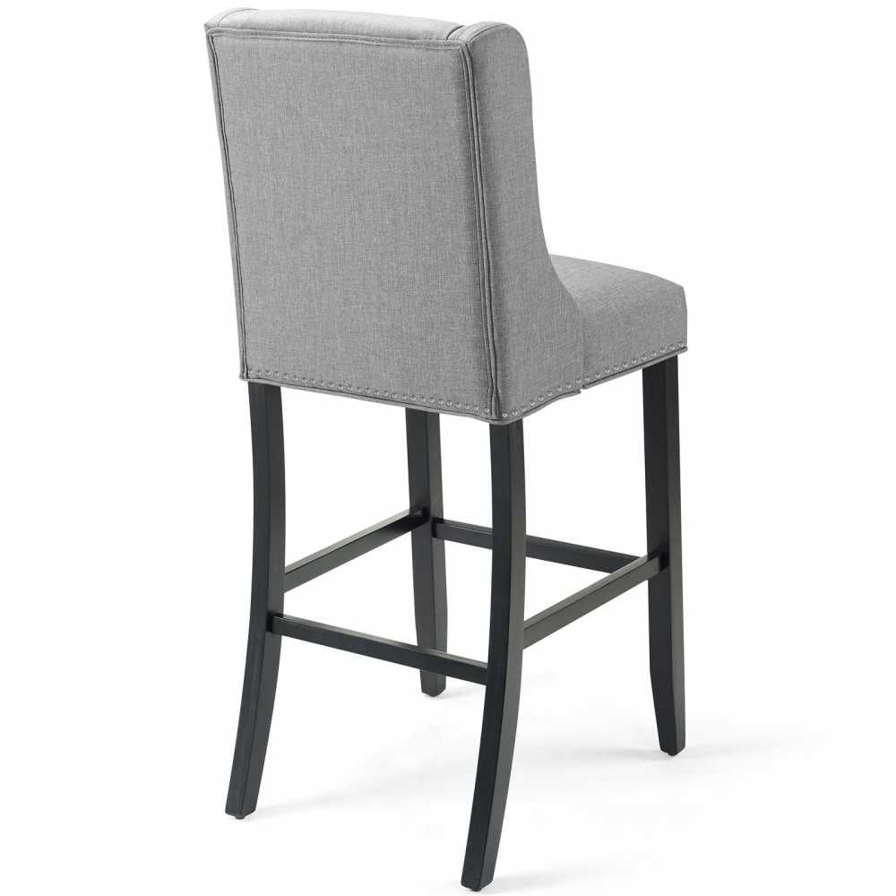 Baron Upholstered Fabric Bar Stool, Light Gray