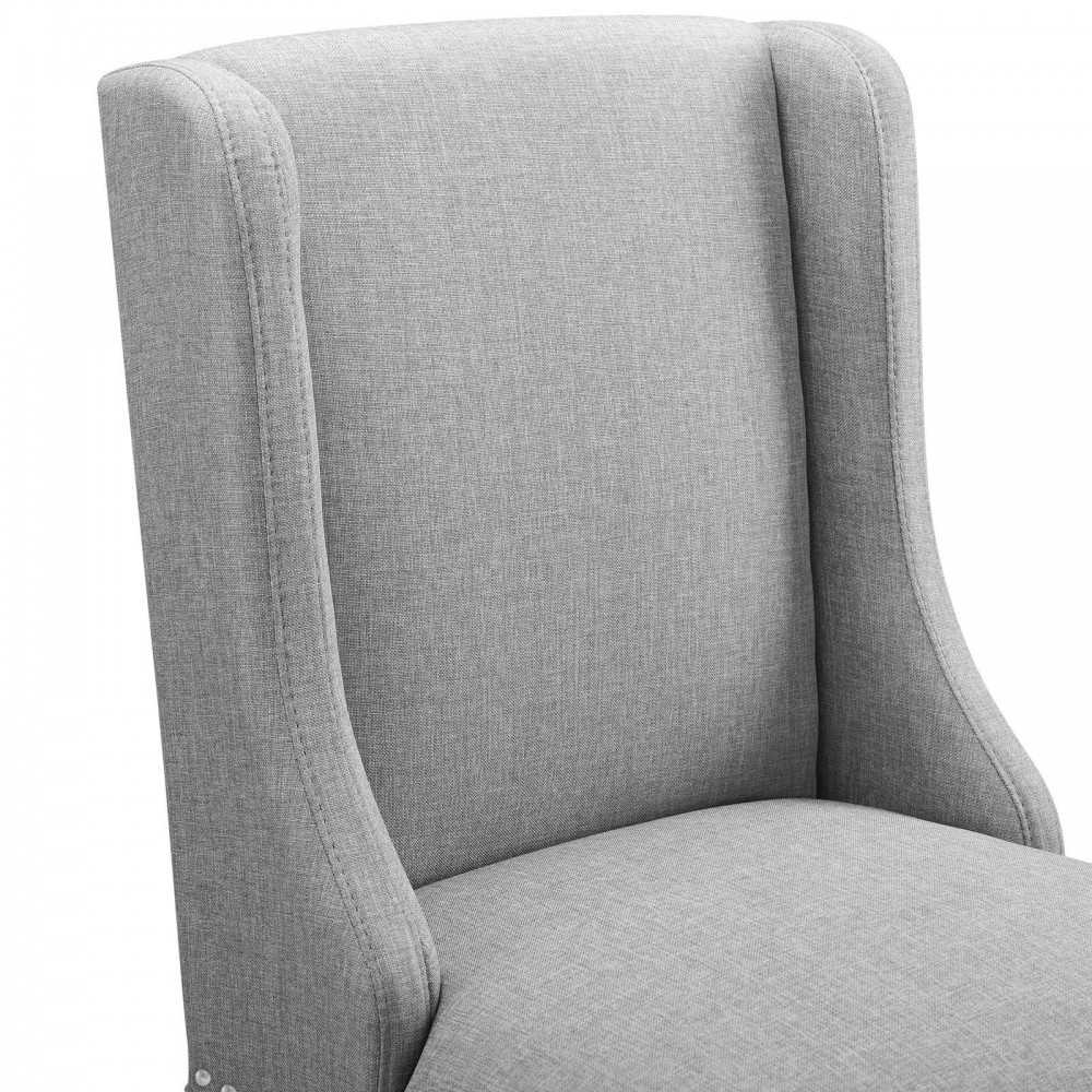 Baron Upholstered Fabric Bar Stool, Light Gray