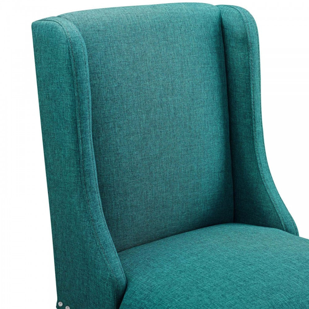 Baron Upholstered Fabric Bar Stool, Teal