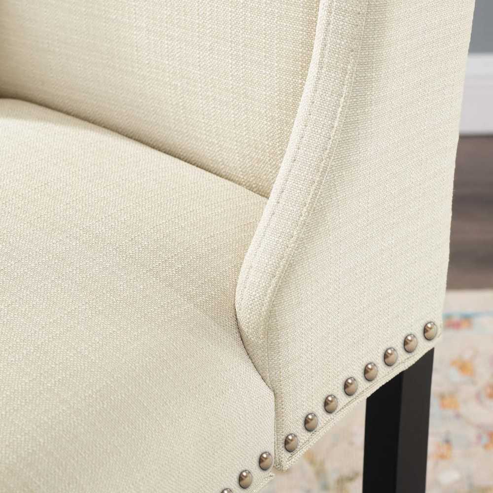 Baron Upholstered Fabric Counter Stool, Beige