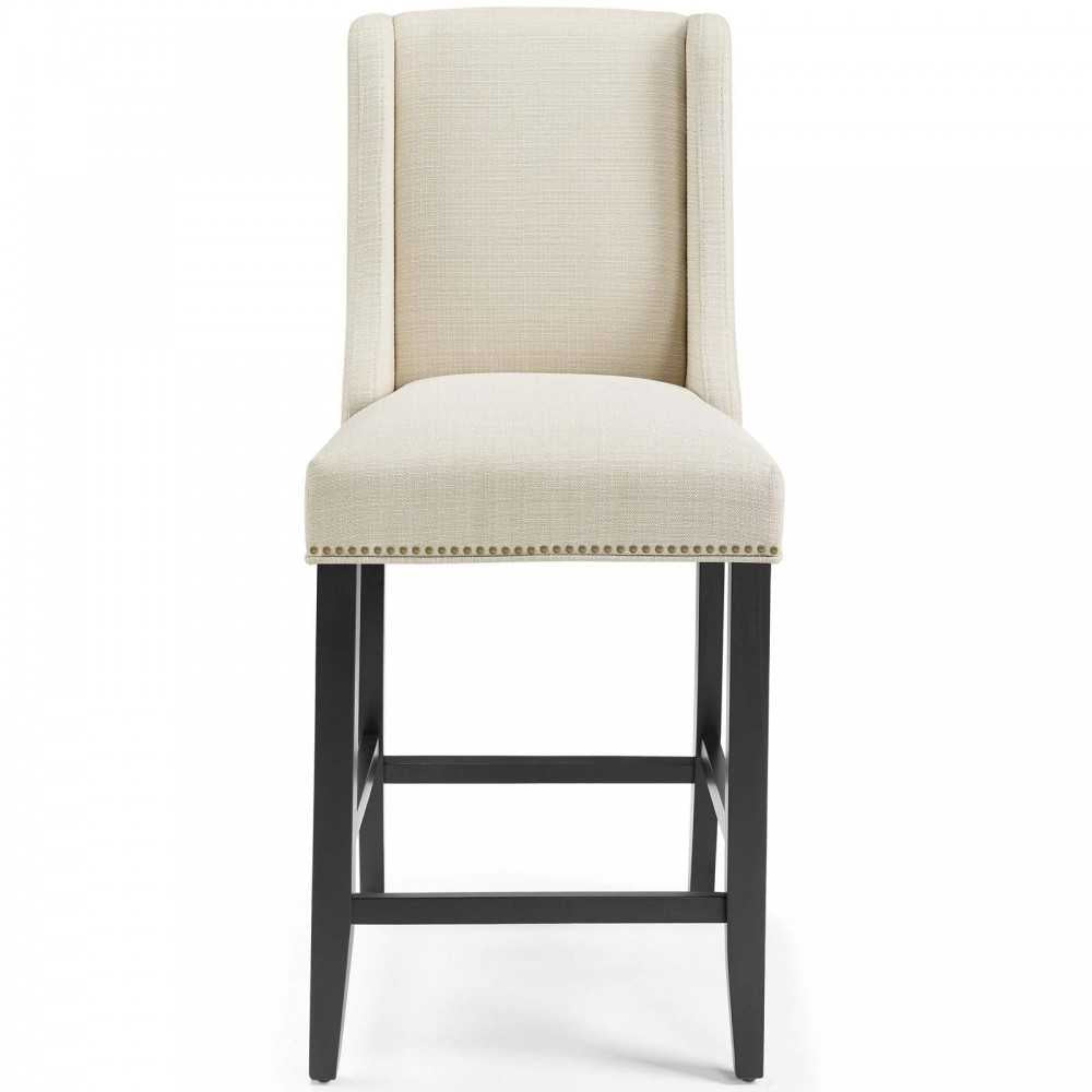 Baron Upholstered Fabric Counter Stool, Beige