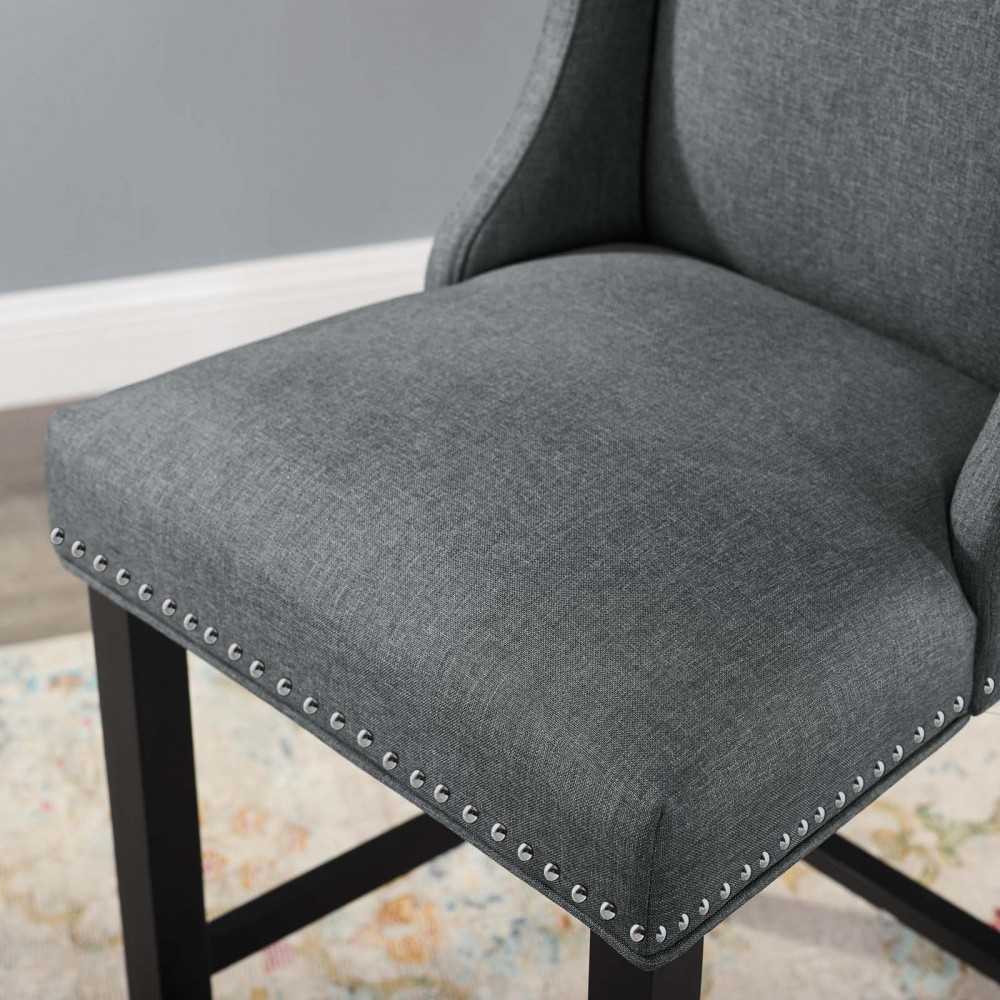 Baron Upholstered Fabric Counter Stool, Gray