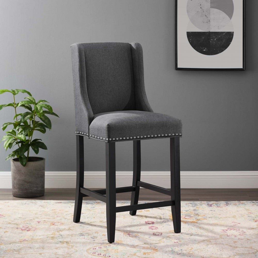 Baron Upholstered Fabric Counter Stool, Gray