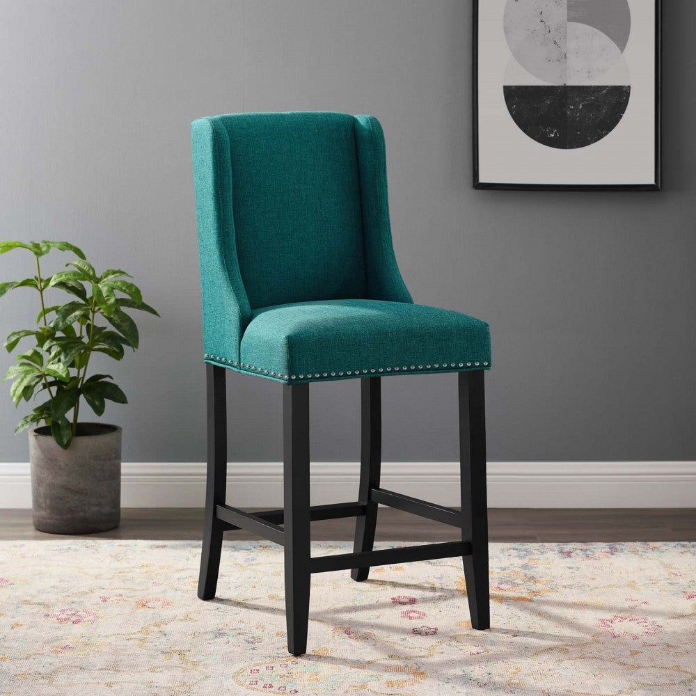 Baron Upholstered Fabric Counter Stool, Teal