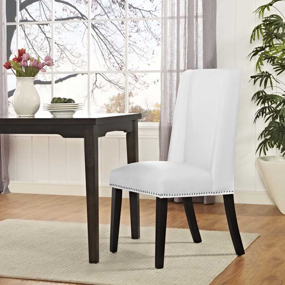 Baron Vinyl Dining Chair, White