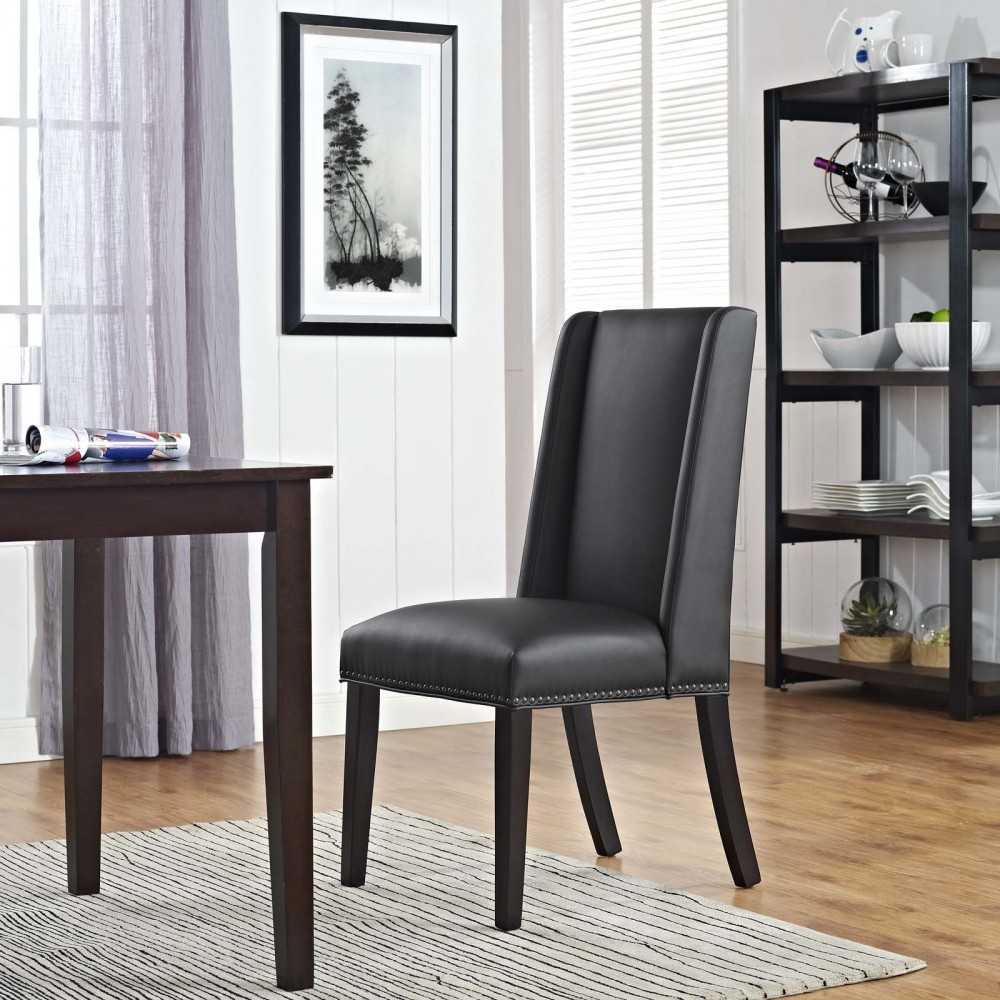 Baron Vinyl Dining Chair, Black