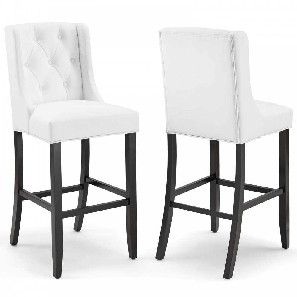 Baronet Bar Stool Faux Leather Set of 2