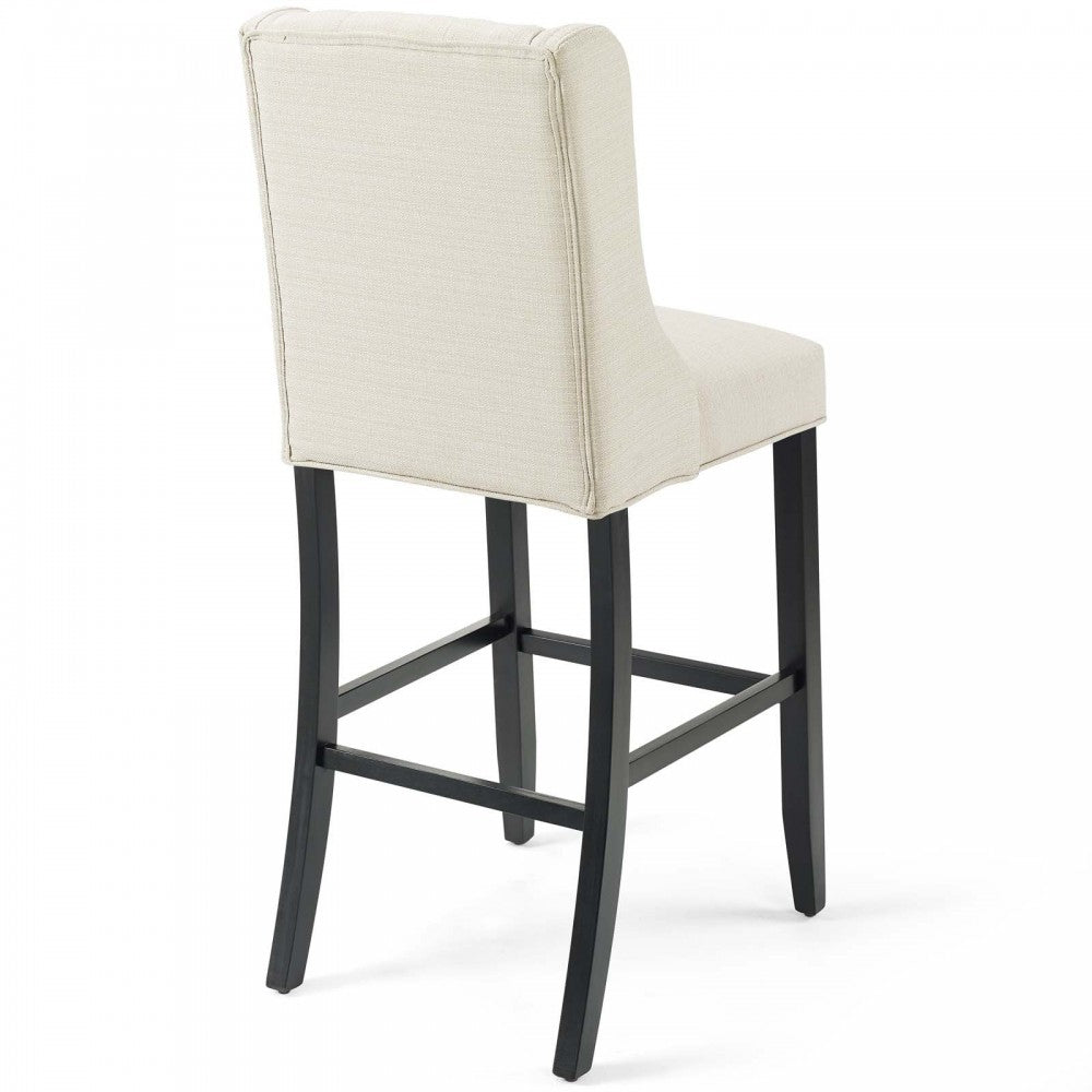 Baronet Bar Stool Upholstered Fabric Set of 2, Beige