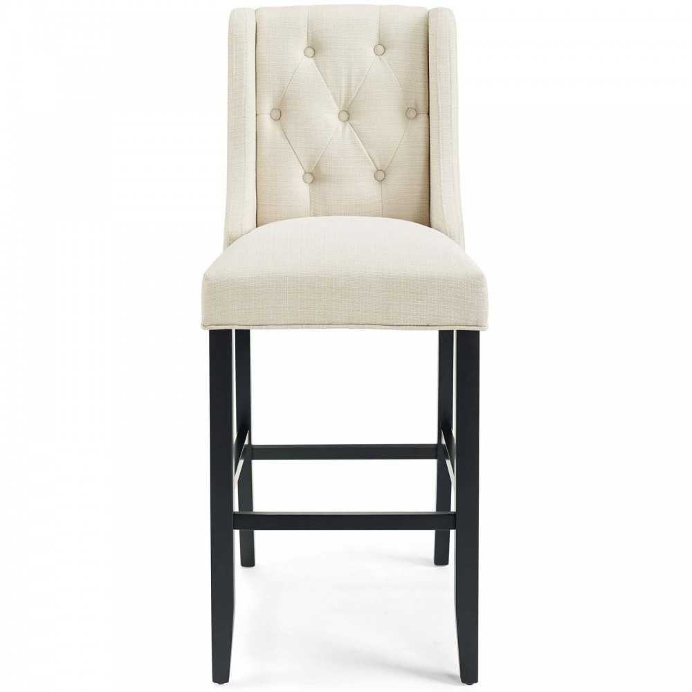 Baronet Bar Stool Upholstered Fabric Set of 2, Beige