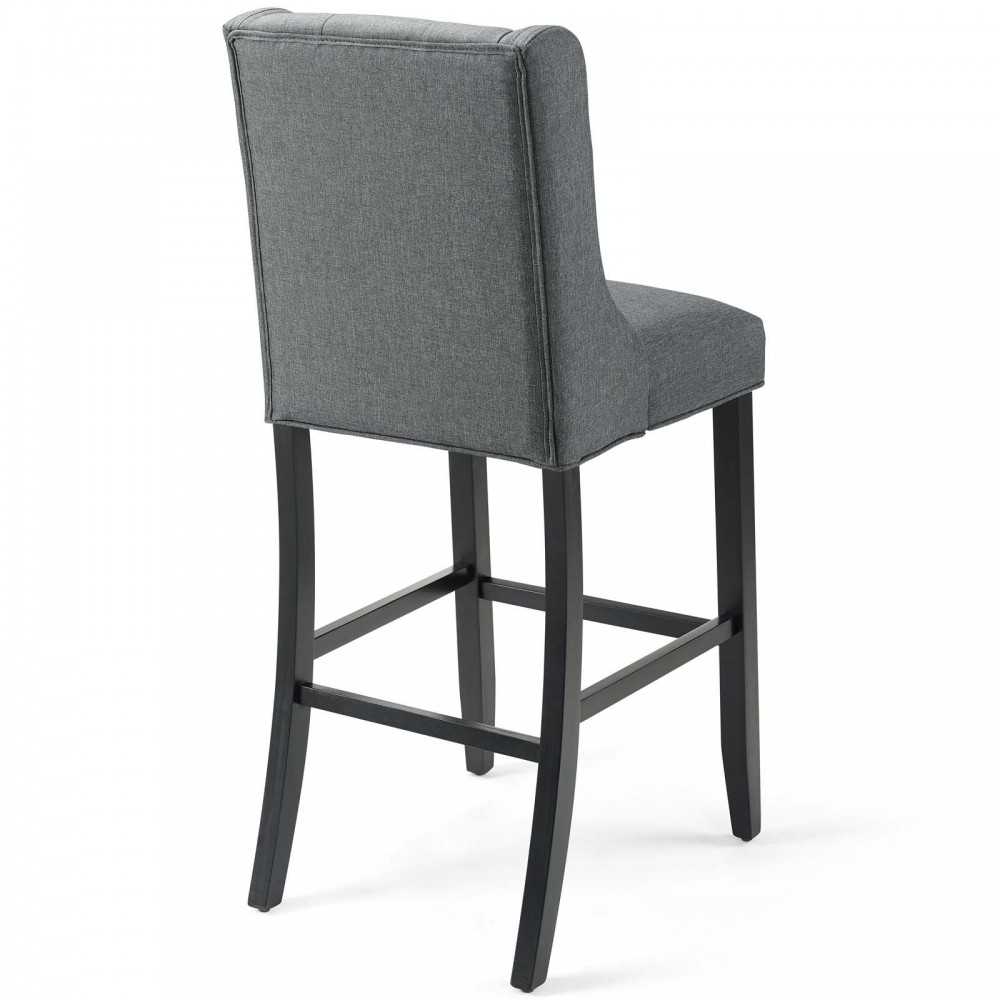 Baronet Bar Stool Upholstered Fabric Set of 2, Gray