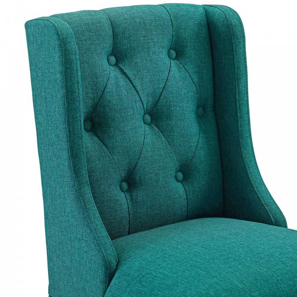 Baronet Bar Stool Upholstered Fabric Set of 2, Teal