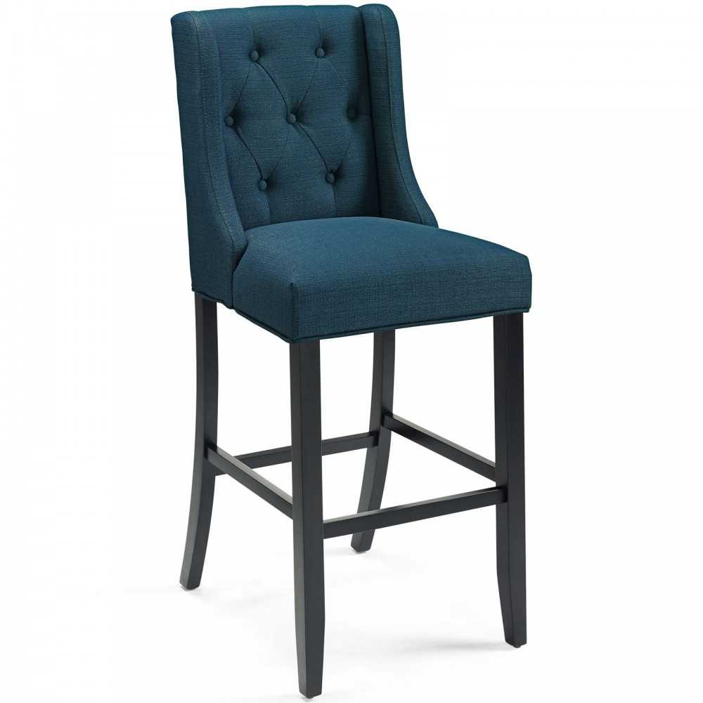 Baronet Bar Stool Upholstered Fabric Set of 2, Azure