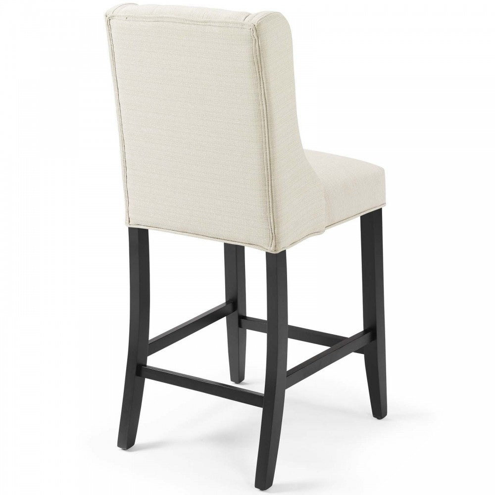 Baronet Counter Bar Stool Upholstered Fabric Set of 2, Beige