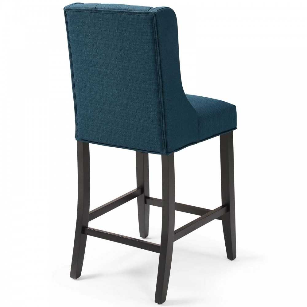 Baronet Counter Bar Stool Upholstered Fabric Set of 2, Azure