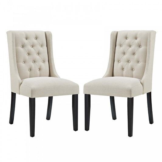 Baronet Dining Chair Fabric Set of 2, Beige