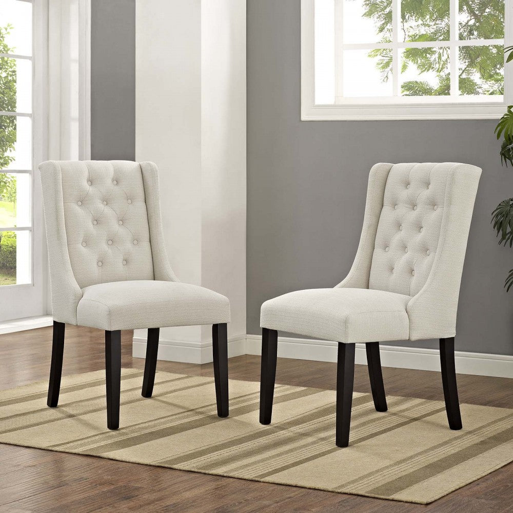 Baronet Dining Chair Fabric Set of 2, Beige