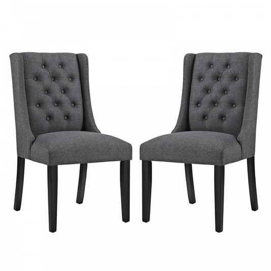 Baronet Dining Chair Fabric Set of 2, Gray