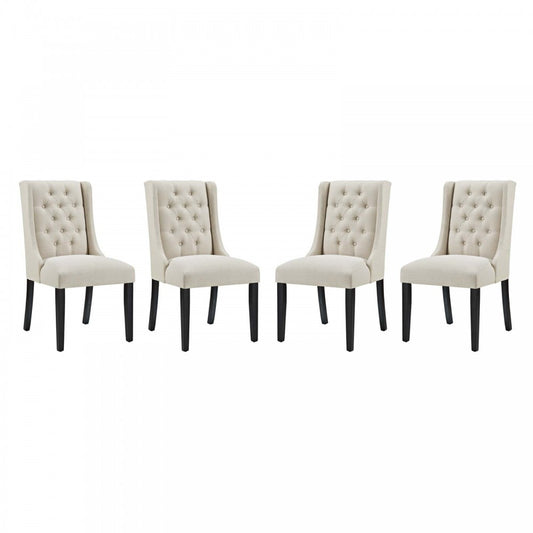 Baronet Dining Chair Fabric Set of 4, Beige