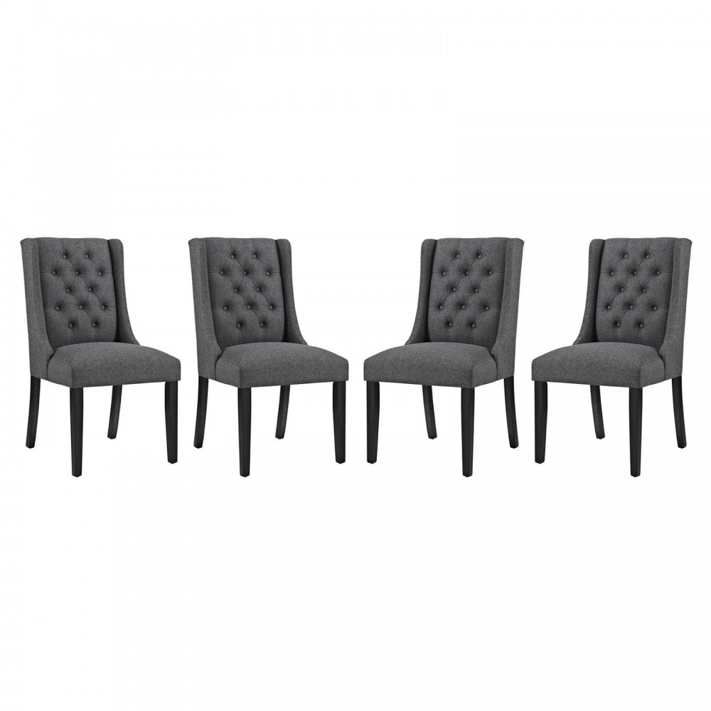 Baronet Dining Chair Fabric Set of 4, Gray