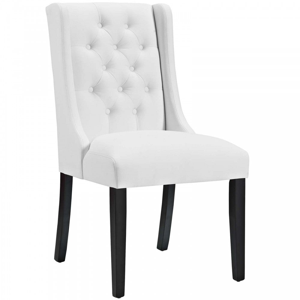 Baronet Dining Chair Vinyl Set of 2, White