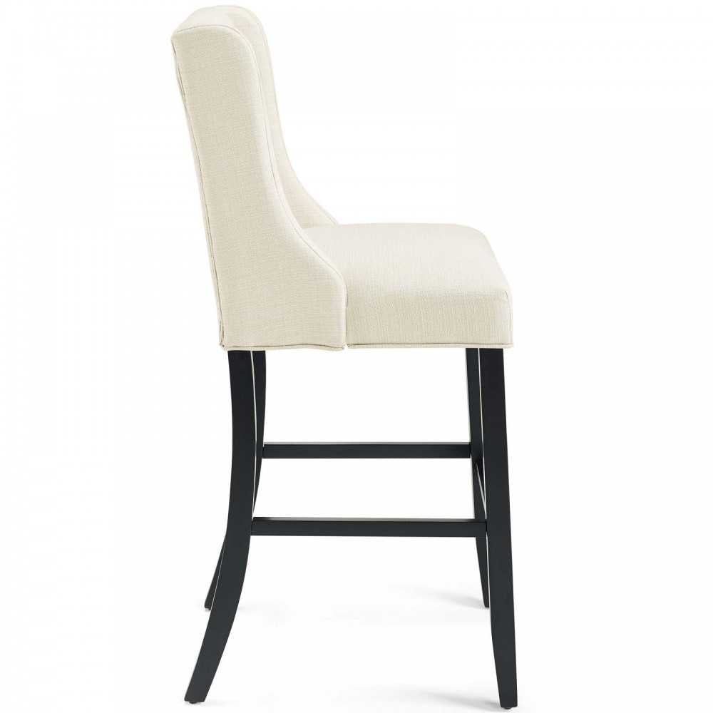 Baronet Tufted Button Upholstered Fabric Bar Stool, Beige