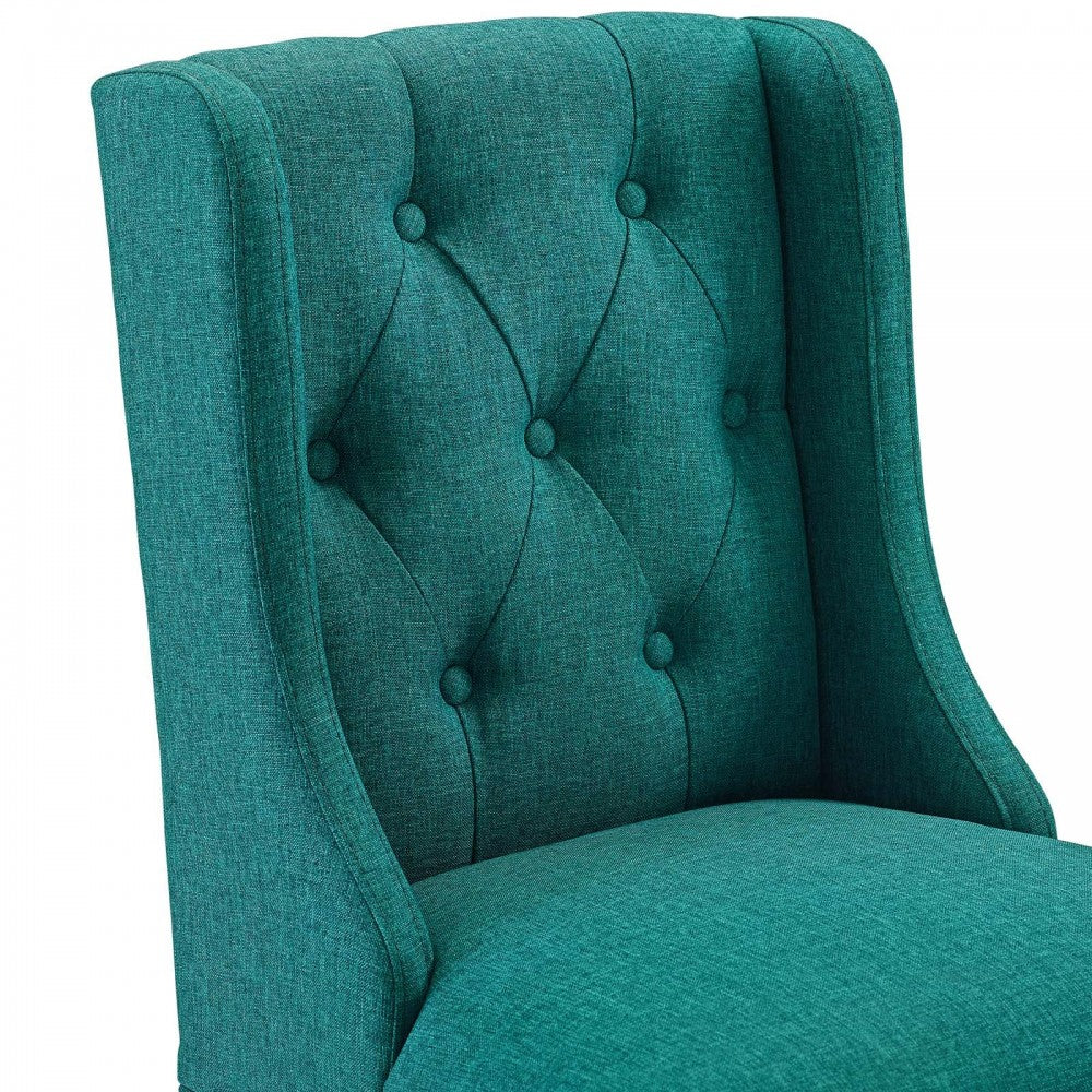 Baronet Tufted Button Upholstered Fabric Bar Stool, Teal