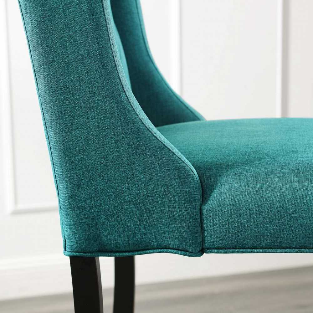 Baronet Tufted Button Upholstered Fabric Bar Stool, Teal