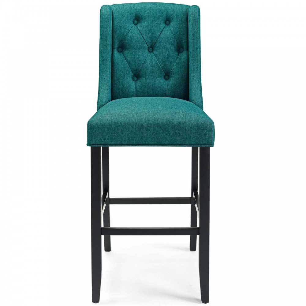 Baronet Tufted Button Upholstered Fabric Bar Stool, Teal