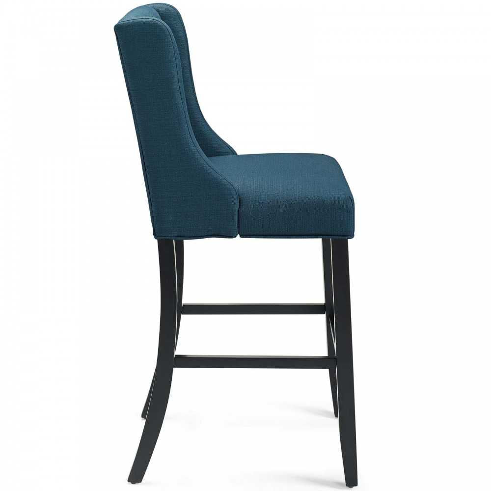 Baronet Tufted Button Upholstered Fabric Bar Stool, Azure