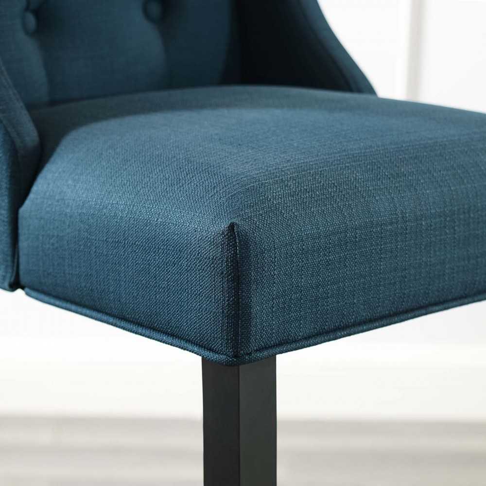 Baronet Tufted Button Upholstered Fabric Bar Stool, Azure