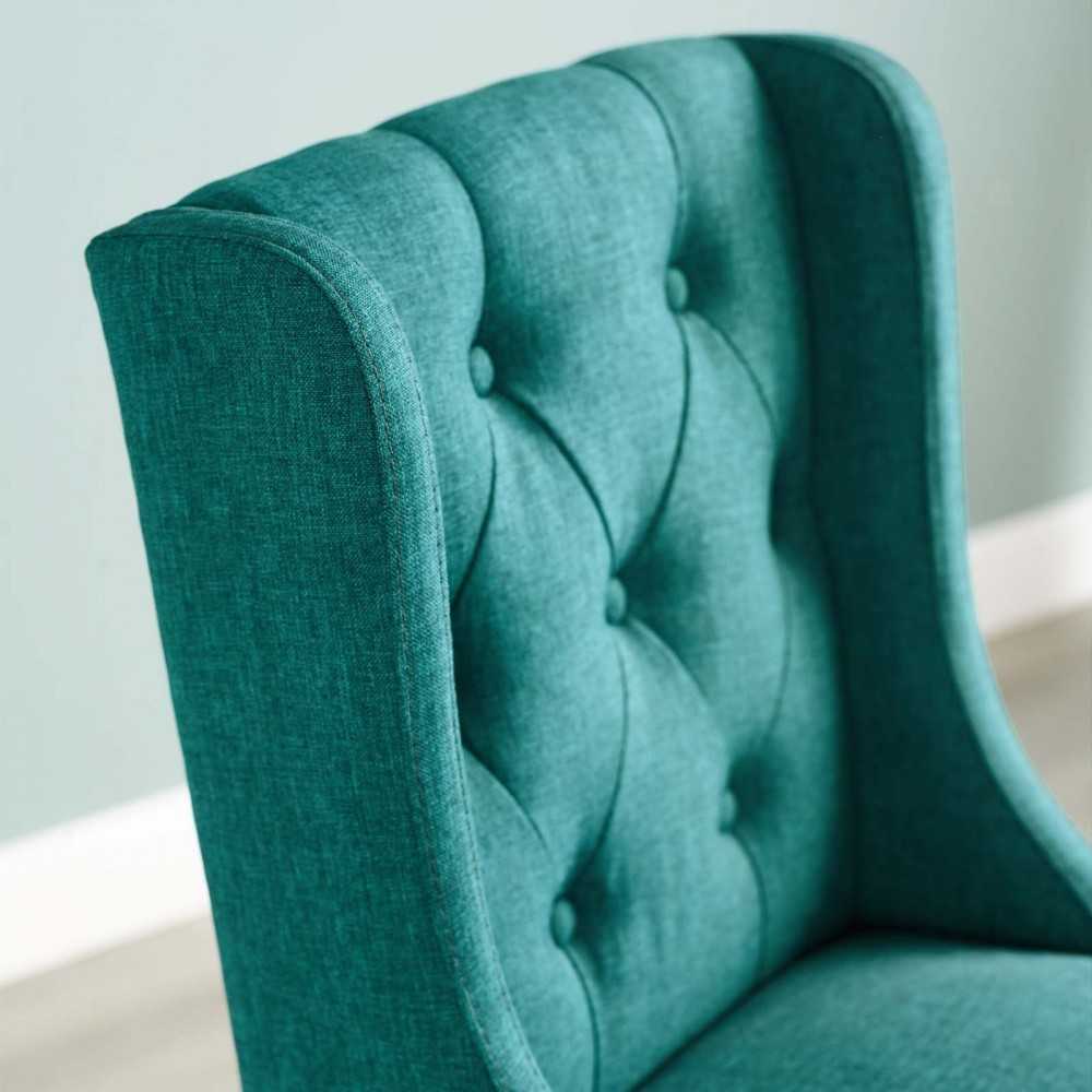 Baronet Tufted Button Upholstered Fabric Counter Stool, Teal