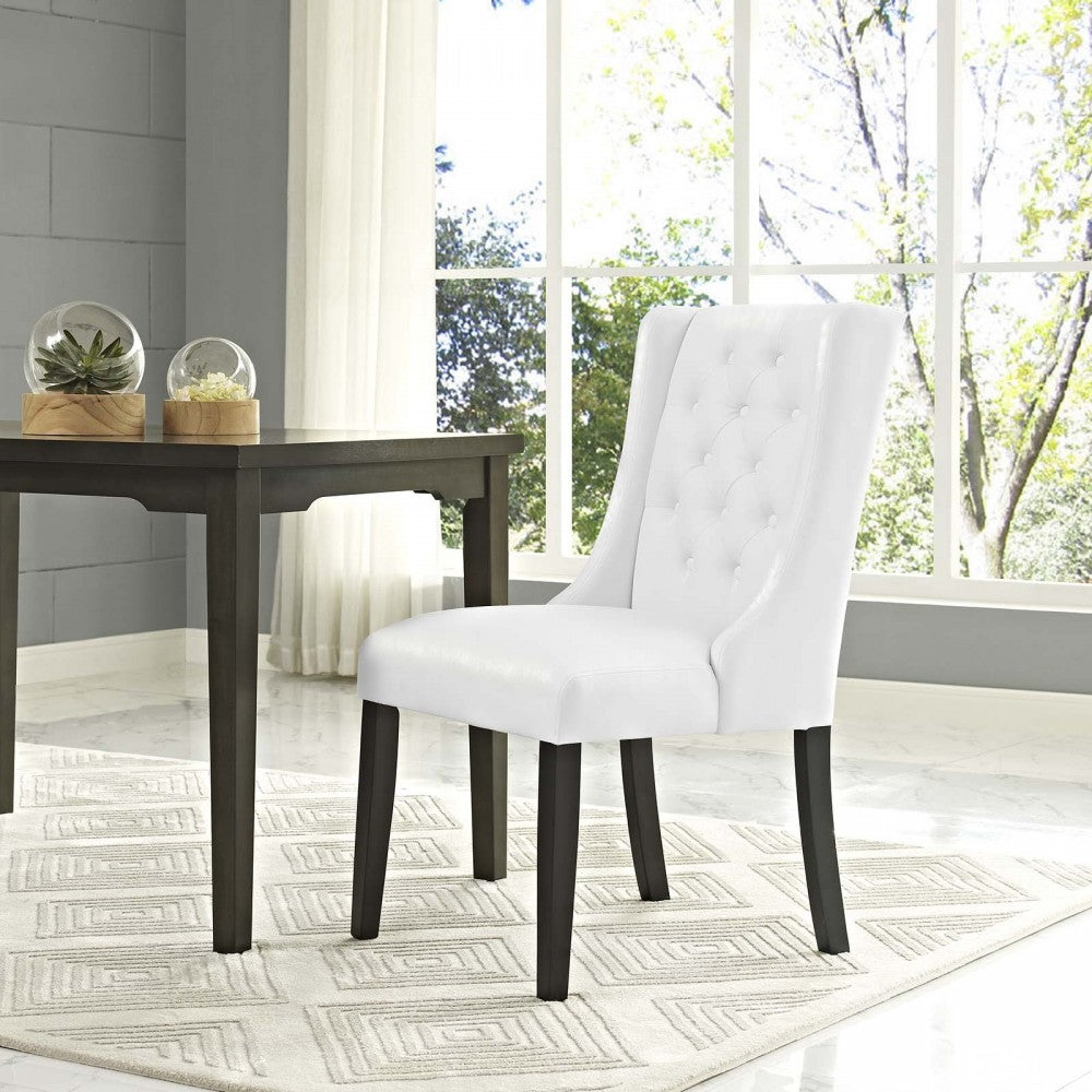 Baronet Vinyl Dining Chair, White, EEI-3923-WHI