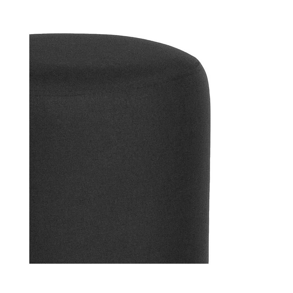 Barrington Upholstered Round Ottoman Pouf in Black Fabric