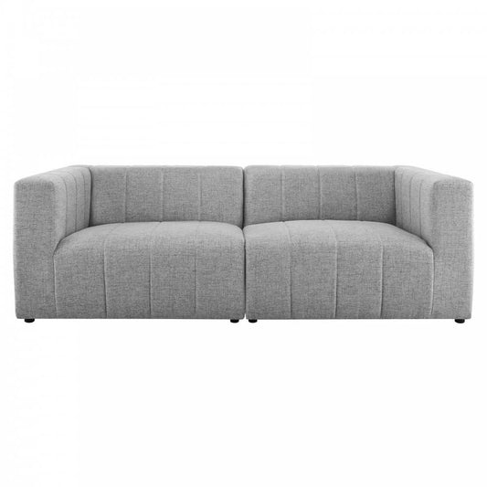 Bartlett Upholstered Fabric 2-Piece Loveseat, Light Gray