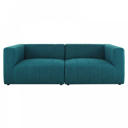 Bartlett Upholstered Fabric 2-Piece Loveseat, Teal