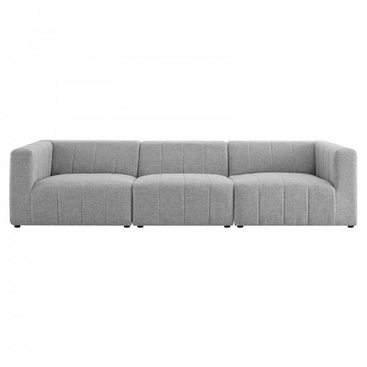 Bartlett Upholstered Fabric 3-Piece Sofa, Light Gray